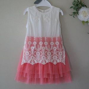 Star Baby Tulle Lace Overlay Dress Size 100 3T